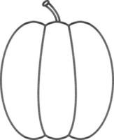 Black Line Art Bell Pepper Flat Icon. vector