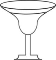 Isolated Cocktail Glass Icon In Black Outline. vector