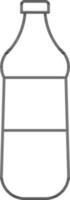 Flat Style Bottle Icon In Black Stroke. vector