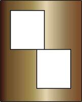 espacio rectángulo marco plano icono en bronce color. vector