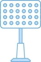 Stadium Lights Icon In Blue And White Color. vector