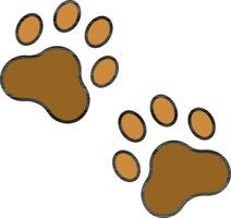 Cat Footprint Icon In Brown Color. vector