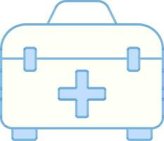 First Aid Box Icon In Blue And White Color. vector