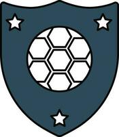 Football Badge Shield Icon In White And Blue Color. vector