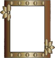 Gradient Bronze Flower Decorative Rectangle Frame Flat Icon. vector