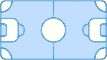 Football Court Icon In Blue And White Color. vector
