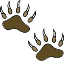 Fox Footprint Icon In Olive Color. vector