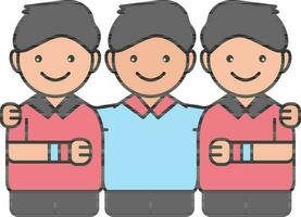 Vector Illustration of Cute Three Boys.