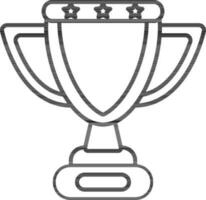 Black Outline Trophy Icon Or Symbol. vector