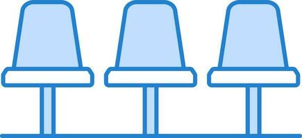 Public Seat Icon In Blue And White Color. vector