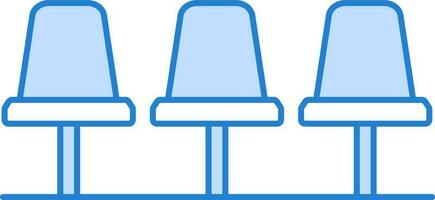 Public Seat Icon In Blue And White Color. vector