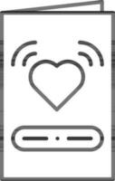 Love Or Greeting Card Icon In Line Art. vector