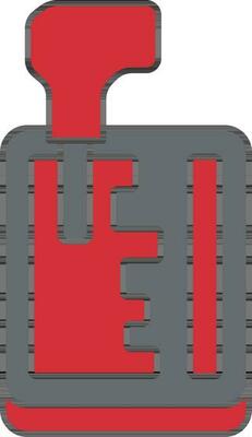 Auto Gear Shifter Icon In Gray And Red Color.