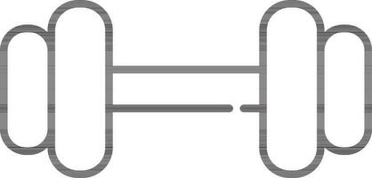 Dumbbell Icon In Black Line Art. vector