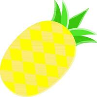 Isolated Pineapple Icon In Yellow And Green Color. vector