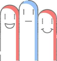 Happy And Sad Face On Fingers In Flat Style. vector