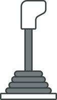 Isolated Gear Stick Icon In Gray And White Color. vector