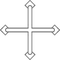 Line Art Move Arrow Icon In Flat Style. vector
