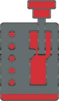 Automatic Transmission Icon In Gray And Red Color. vector