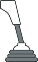 Illustration Of Gear Stick Icon In Gray And White Color. vector