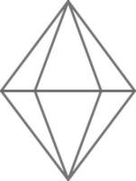 Gem Or Ruby Icon In Black Line Art. vector