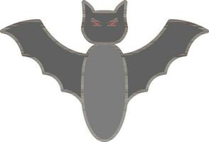 Flat Style Bat Icon In Gray Color. vector