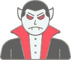 Dracula Icon In Red And Gray Color. vector