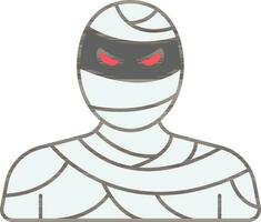 Mummy Icon In Gray And Red Color. vector