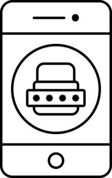 Isolated Security Password In Smartphone Icon. vector