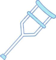 Crutch Icon In Blue And White Color. vector