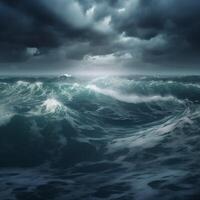 Strom in the ocean abstract background photo