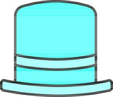 Vector Illustration of Top Hat or Cap Icon in Flat Style.