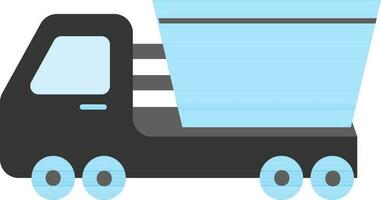 Garbage Truck Icon In Gray And Blue Color. vector