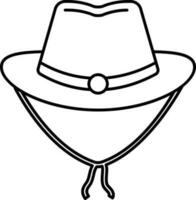 Isolated Top Hat Icon in Line Art. vector