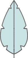 Blue Feather Icon In Flat Style. vector