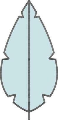 Blue Feather Icon In Flat Style.