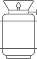 Burning Camp Stove Icon in Black Outline. vector