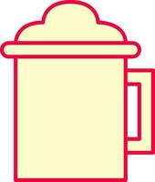Beer Mug Icon In Red And Yellow Color. vector