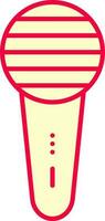 Wireless Microphone Icon In Red And Yellow Color. vector