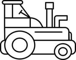 Illustration Of Tractor Icon In Thin Line Art. vector