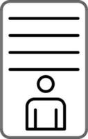 User Application Document Icon In Black Outline. vector