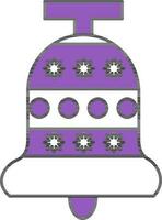 Illustration Of Jingle Bell Icon In Violet And White Color. vector