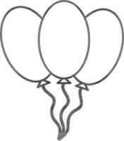 Balloons Icon Or Sign In Thin Line Style. vector