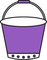 Bucket Icon In Violet And White Color. vector