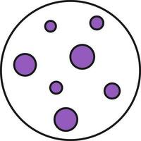 Illustration Of Full Moon Icon In Violet And White Color. vector