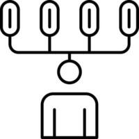 Man Competence Or Skills Icon In Black Line Art. vector
