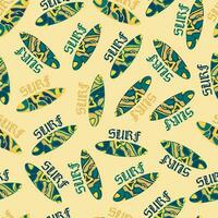 Seamless pattern with surfboards in flat style vector