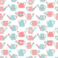 Watering can seamless pattern. Garden background. Vector illustration.