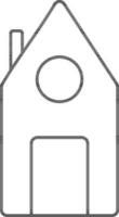 House Icon In Thin Line Art.. vector