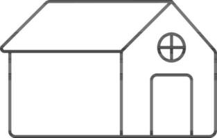 Flat Style Home Icon In Black Line Art. vector